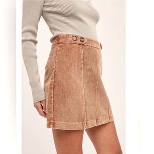 Hem & thread mini corduroy skirt, boho style, Size Small